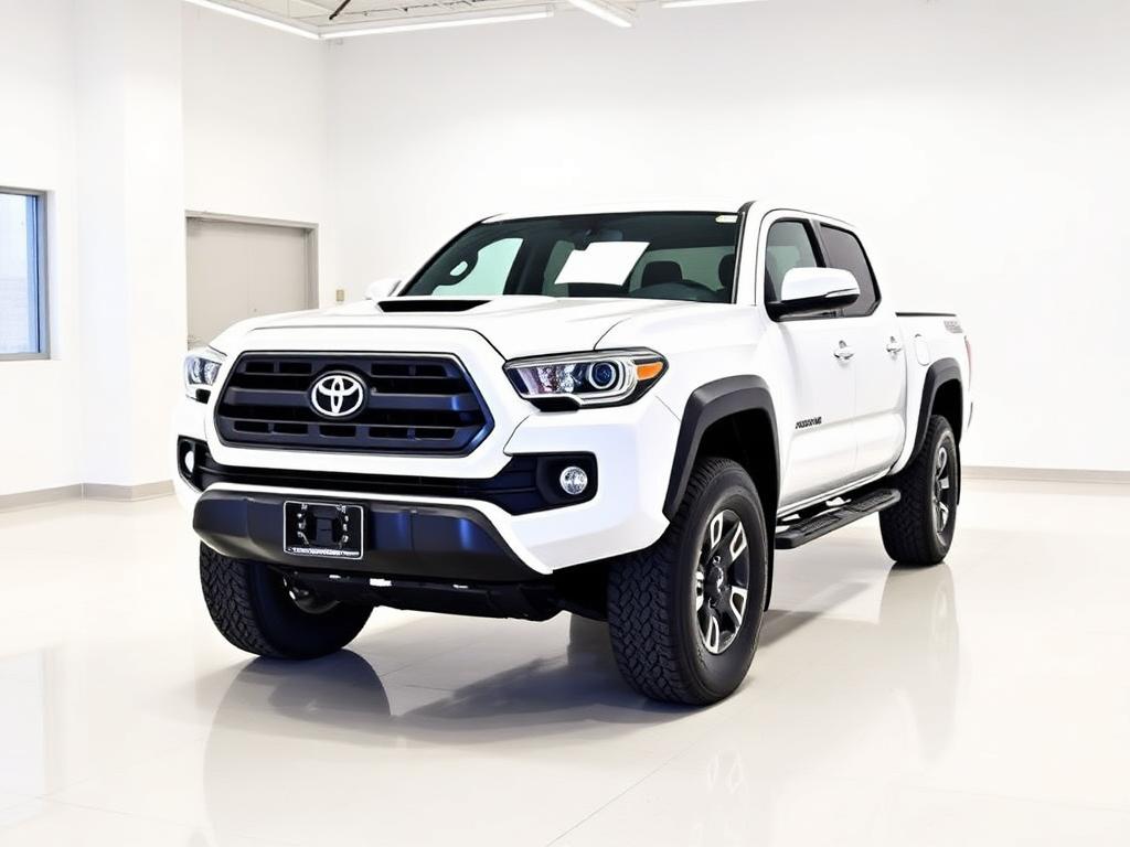 White 2021 Toyota Tacoma TRD Off-Road in showroom